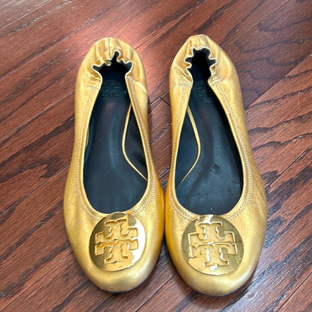 Gold Tory Burch ballets